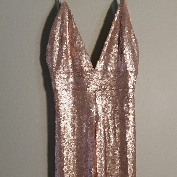 cream sequin jumpsuit